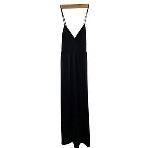 I Magnin Vintage Dress Womans *Extra Small Black Lightweight Maxi Retro Read